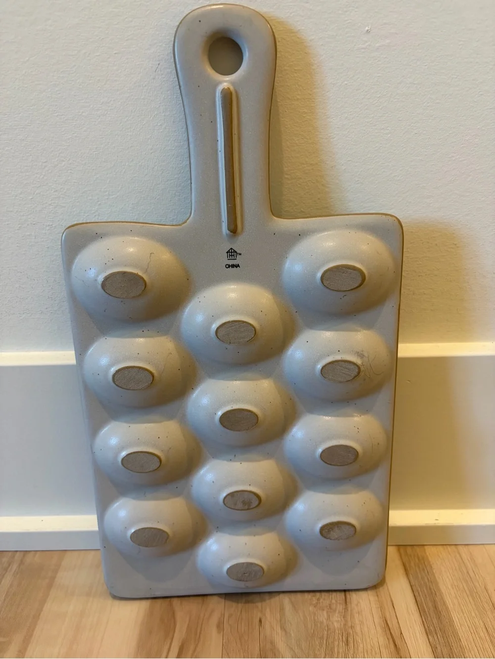 Hearth & Hand White Speckled Stoneware Deviled Egg Serving Tray Platter